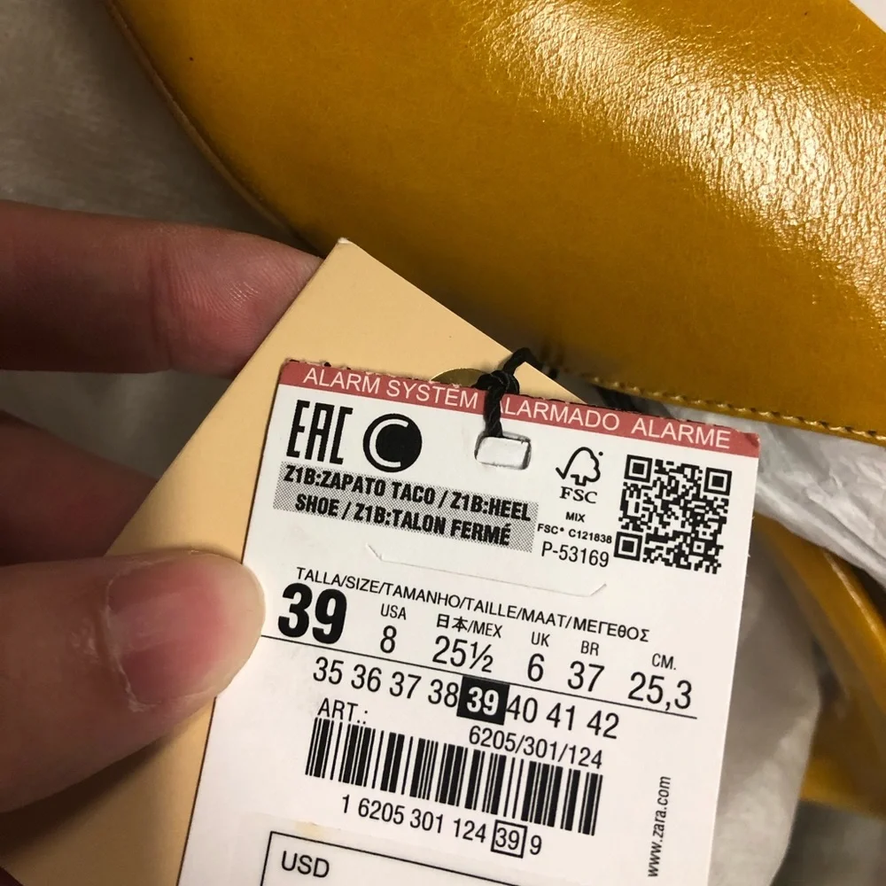 LAST NWT ZARA 100%COW LEATHER SLINGBACK KITTEN HEEL POINTED SHOES - Picture 5 of 14